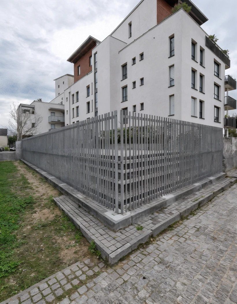 Clôture à barreaudage de résidence