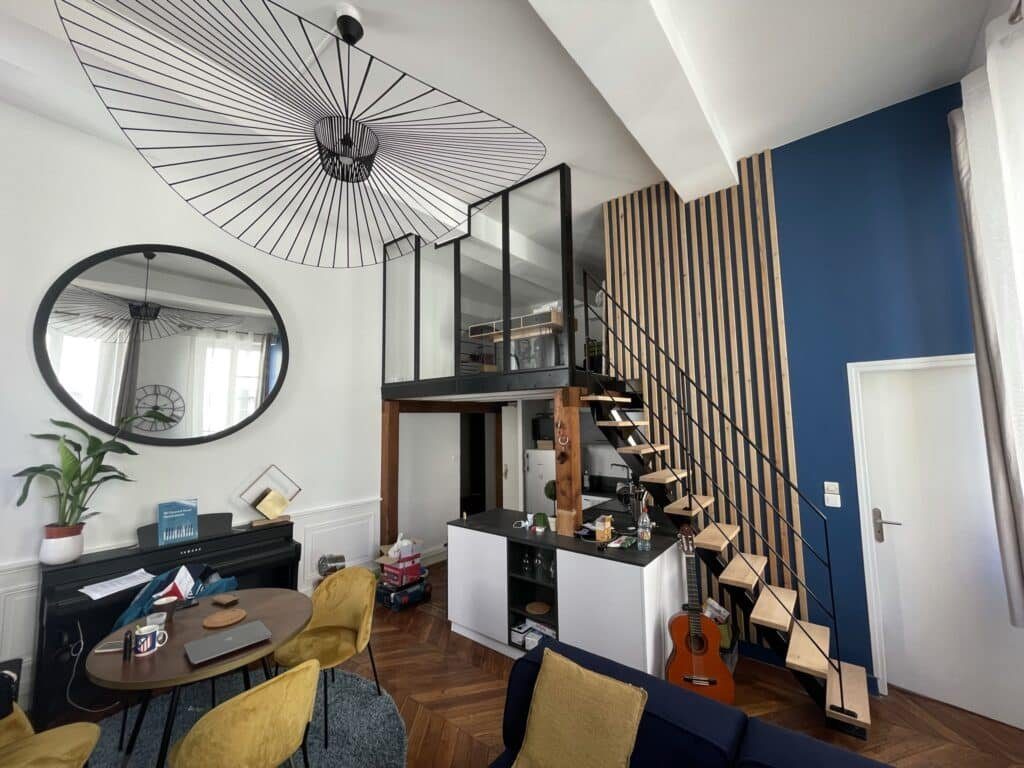 Mezzanine, verrière et escalier